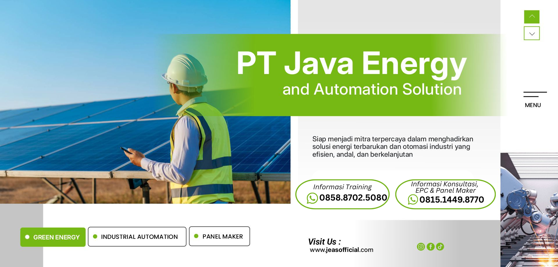 JEAS Official adalah website resmi dari PT. Java Energy and Automation Solution yang berlokasi di Cibubur.