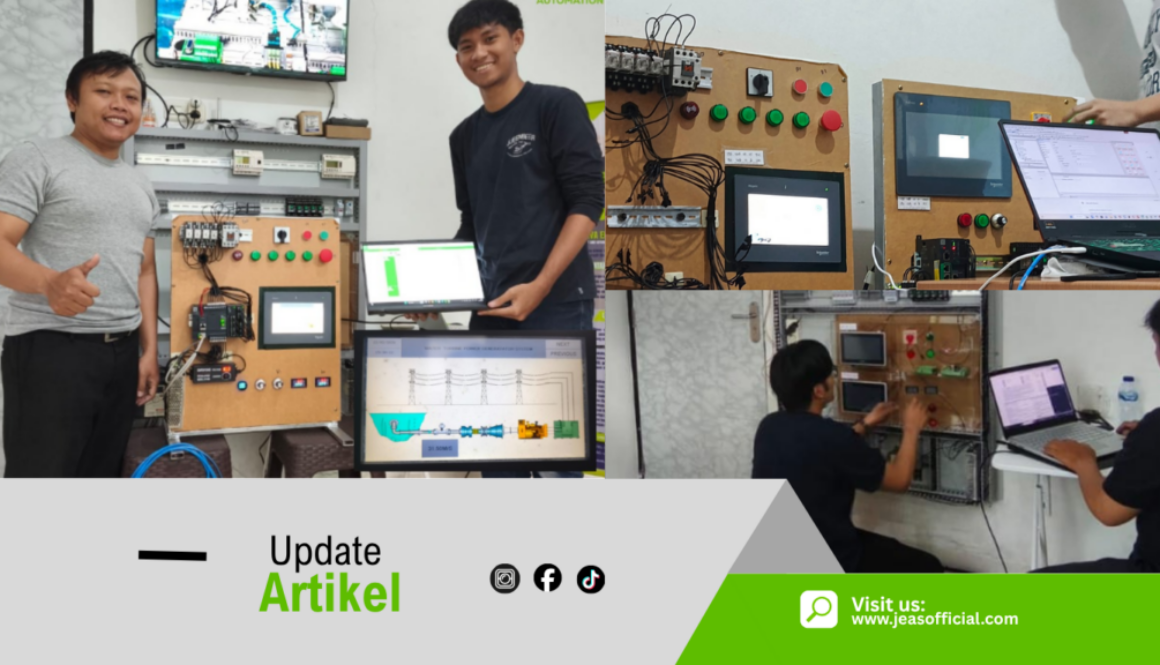 Suasana pelatihan PLC dan HMI untuk mahasiswa di studio training JEAS Depok