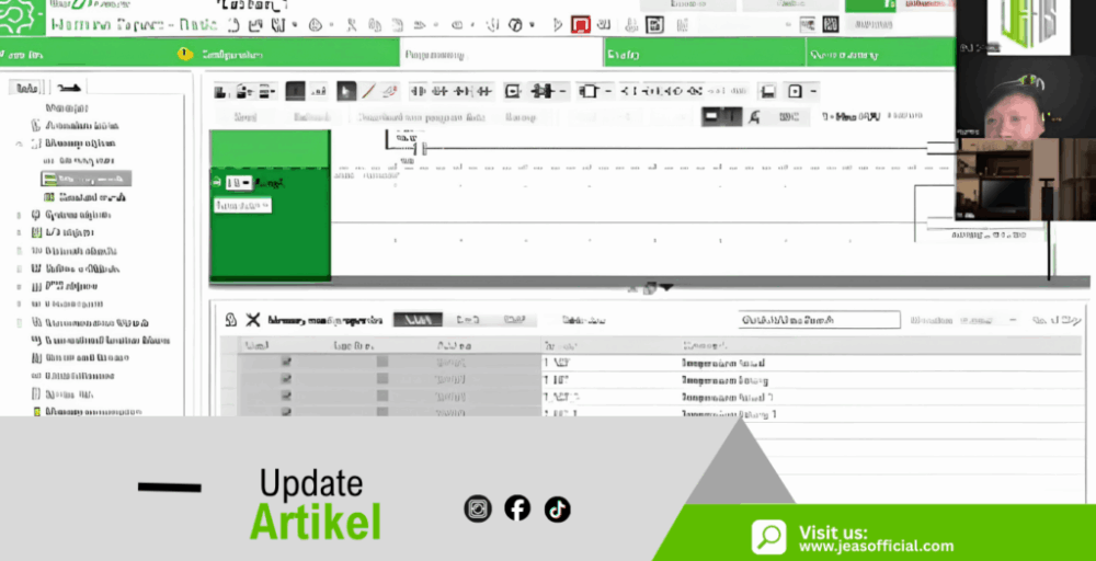 Tampilan software simulasi EcoStruxure Machine Expert Basic dalam program online training PLC dan HMI murah di bawah 1 juta dari JEASofficial.