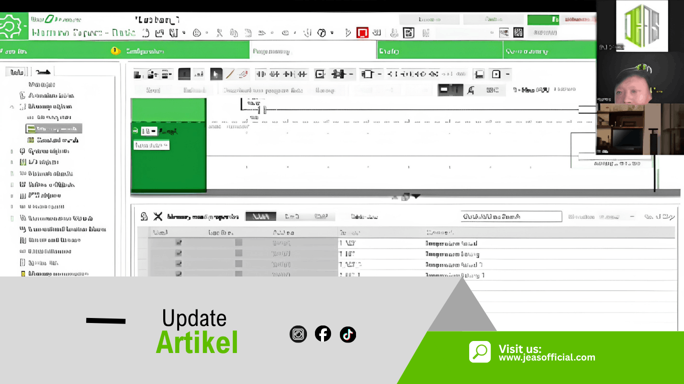 Tampilan software simulasi EcoStruxure Machine Expert Basic dalam program online training PLC dan HMI murah di bawah 1 juta dari JEASofficial.
