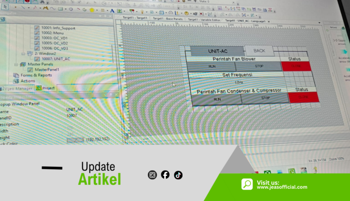 Simulasi pemrograman software EcoStruxure Machine Expert Basic dan Vijeo Designer dalam online training PLC HMI Schneider JEASofficial untuk peserta seluruh Indonesia.