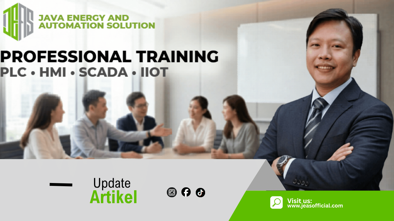Pelatihan profesional PLC HMI SCADA IIoT di JEAS Official untuk membangun portofolio LinkedIn teknik